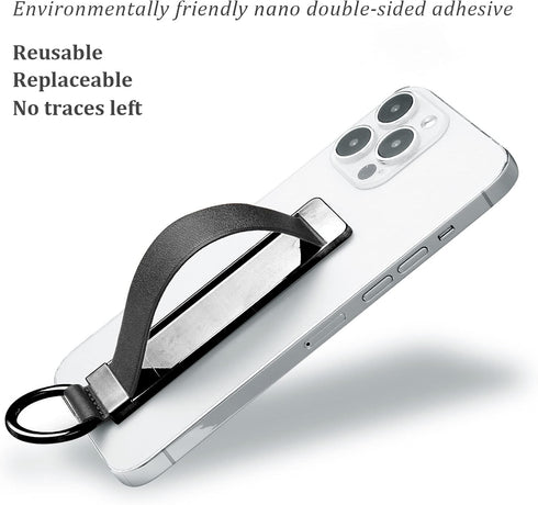 Black Phone Strap Phone Holder for Hand Phone Grips for Back of Phone Phone Finger Holder Cell Phone Strap Holder for Hand Cell Phone Hand Holder ...