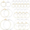 1 Box 60Pcs 6 Styles Round Beading Hoop Earrings Beaded Earring Making Hoops Gold Silver Brass Hoop Earring Findings for Jewelry Making Supplies D...