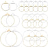 1 Box 60Pcs 6 Styles Round Beading Hoop Earrings Beaded Earring Making Hoops Gold Silver Brass Hoop Earring Findings for Jewelry Making Supplies D...