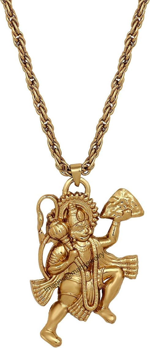 Unisex Bajrangbali Pavanputra Hanuman Pendant with Rope Chain for Men and Women Without Dori...