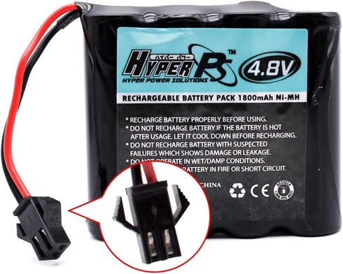 4.8V 1800mAh Ni-MH 4 Cell Rechargeable AA Battery Pack SM-2P Plug...