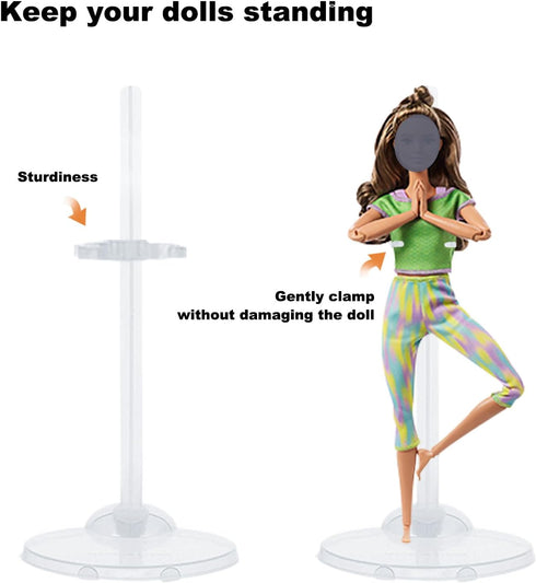 12Pcs Adjustable Doll Stands,Transparent and Lightweight Doll Display Rack Suitable for Different Sizes of Dolls Monsters,Action Figure Stand Doll...