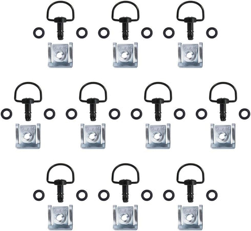 MOTO4U Motorcycle Race Fasteners Quick Release D-Ring Race Fasteners Type C 14mm Dark Black(10 Pack)...