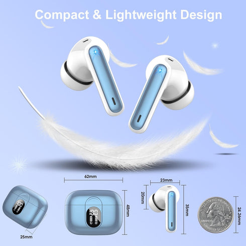 Wireless Earbuds 2024 Bluetooth 5.3 Headphones HiFi Stereo, 40H Playtime in-Ear Earbud, Bluetooth Earbuds with LED Power Display, IP7 Waterproof W...