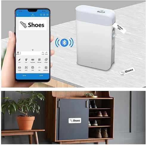Label Maker Mini Bluetooth Thermal Label Printer Rechargeable Portable Pocket Inkless Printer, Mini Sticker Maker with 3 Tapes for School Office K...