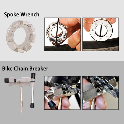 Bike Tool Kit, 6 Pcs Professional Bicycle Repair Tools for Mountain Bike with 3-in-1 Cassette Remover Wrench Chain Breaker Crank Puller Extractor ...