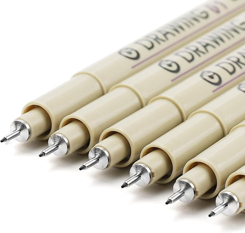 Extra Fine Point Writing Pens: 6 Black Ultra Thin 0.25mm No Bleed Smooth Annotation Bible Journaling Study Supplies Waterproof 01 Micro Line Needl...