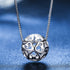 Women 925 Sterling Silver Necklace - Pattern Hollow Ball Pendant Choker- Charm Box Chain 17" - Italian Silver Fine Jewelry Gift...
