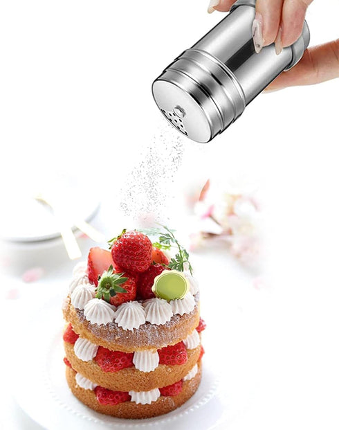 Stainless Steel Sugar Shakers Spice Salt Pepper Organizer Container Dust-proof Stainless Steel Salt Shakers...