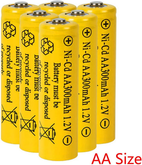 FULIN 12 Packs 1.2V AA 300mAh Ni-Cd Rechargable Batteries for Solar Lights,Lawn Landscape Lighting(AA Size)...