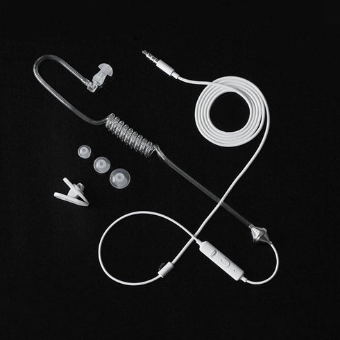 Universal 3.5mm Jack Acoustic Hollow Air Tube Anti-Radiation Earphone Earpiece with on Off Answer Switch Compatible with iPhone Samsung LG Moto Le...