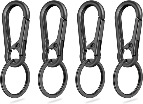 4Pack Small Keychain Rings, Metal Key Carabiner Clip, Mini EDC Key Ring Chain Holder Organizer for Purse Charm Hook, Car Keychain, Paracord Keycha...