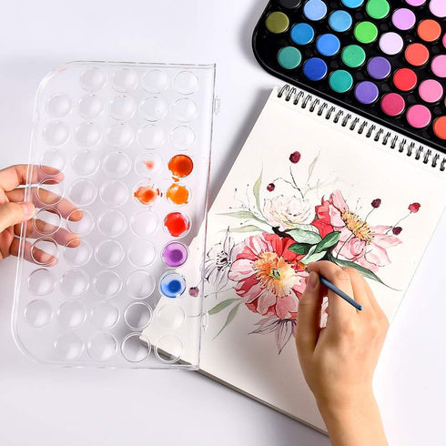 Upgraded 48 Colors Washable Watercolor Paint Set with 3 Brushes and Palette, Non-toxic Paints Sets for Kids, Adults, Beginners Artists, Make Your ...