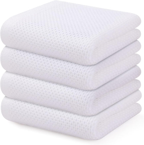 Kitinjoy 100% Cotton Waffle Weave Kitchen Towels, 4-Pack Super Soft and Absorbent Dish Towels for Drying Dishes, Kitchen Hand Towels, 13 in x 28 i...