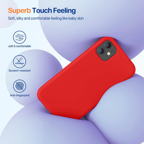 Miracase Compatible with iPhone 11 Phone Case, with Screen Protector, Liquid Silicone Gel Rubber Full Body Drop Protection Shockproof Cover Phone ...