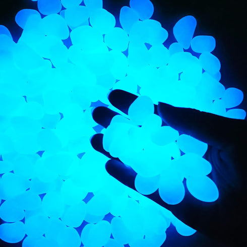 Glow Pebbles, 100 pcs Glowing Rocks, Glow in The Dark Stones for Outdoor Decor, Garden Lawn Yard, Luminous Pebbles for Landscaping, Walkway Pathwa...