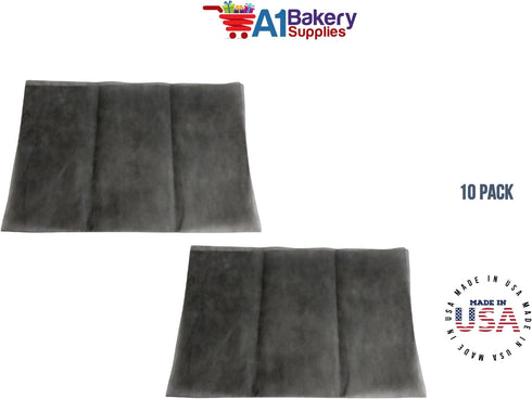 A1BakerySupplies Polyester Non-Woven Reusable Color Tissue Paper 20 x 26 Inches - 10 Sheet Pack (Black) Wrapping for Flowers & Bouquet...