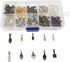 200pcs Mixed 10 Styles Tibetan Silver Bronze Gold Glue on Bail Tag for Jewelry Making Crafting...