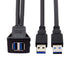cablecc 1m Waterproof USB 3.0 Extension Latch Mount Car AUX Cable for Dashboard Panel (Dual USB 3.0)...