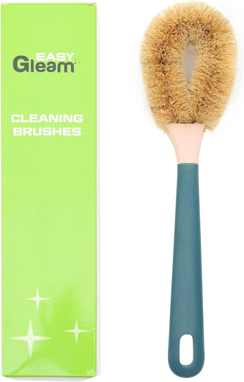 Easy Gleam | Scrub Cleaning Brushes - Hard Scrubber for Cast Iron Cookware - Durable Material with Natural Hard Sisal Bristles - Versatile for Hou...