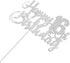 Silver Glitter Happy 16th Birthday Cake Topper - 16th Birthday Cake Topper, 16th Birthday Party Decoration...