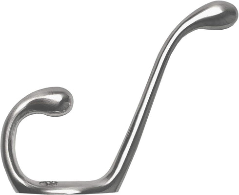 ANGSTROM 5-Pack Double Coat and Hat Hook, Wall Mounted with Screws (Brushed Nickel)...