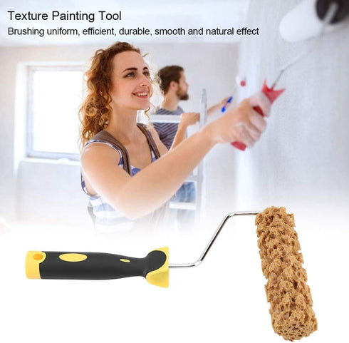 Texture Roller, Embossing Textured Paint Roller with Handle Texture Paint Roller Decorative Household DIY Paint Art Tool for Wall Painting Tool, G...
