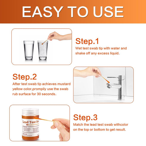 Lead Test Kit for Dishes, 30 Pcs Rapid Lead Test Swabs, Dip in Water Lead Testing Kit, Lead Paint Test Kit Home Use for All Surfaces, Results in 3...