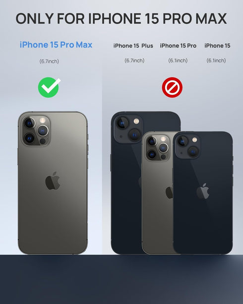 for iPhone 15 Pro Max Waterproof Case,Compatible with Magsafe,Hybrid Rugged Shockproof Full Body Protective,with Lanyard,Clear Lens/Screen Protect...