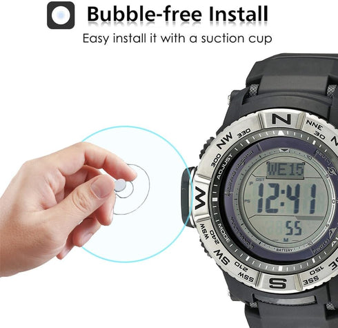 3 Pack Compatible with PRW3500 Watch Screen Protectors Tempered Glass for PRW-3500/ PRW-3500Y/ PRW-3500T Screen Protector Foils Glass Anti-Scratch...