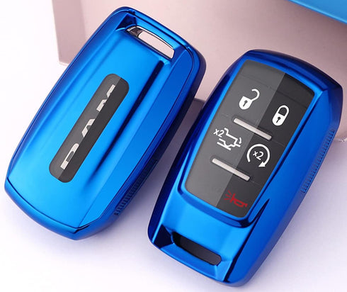 TPU Case 360 Degree TPU Protection Smart Keyless Entry Holder Remote Key Fob Cover Fit for 2021 2020 2019 Dodge Ram 1500 5B Rubber Key Fob Cover G...