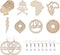 Beadthoven DIY African Wooden Dangle Earring Making Kits 8 Styles Africa Map Women Lady Wood Filigree Pendants Wooden Earrings Blanks with Earring...