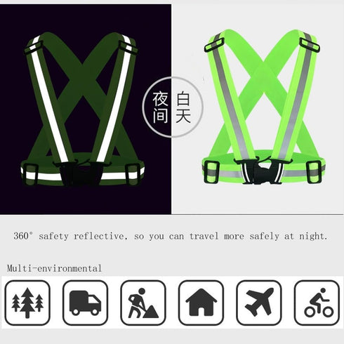 Reflective Strap Safety Vest, Lightweight,Adjustable & Elastic, Hi Vis Running Gear for Jogging,Walking,Cycling,Motorcycle,Men,Women...
