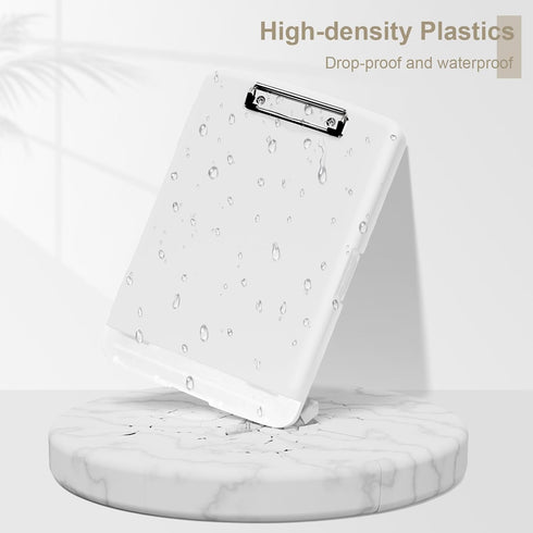Clipboard with Storage, 8.5x11" Storage Clipboards with Pen Holder and A4 Legal Paper Folder, Heavy Duty Plastic, Folio & Side-Opening, Low Profil...