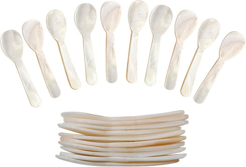 20pcs Caviar Spoons Shell Spoons Mother of Pearl Spoons Mask Spoontea Spoons Dessert Spoons Suitable for Caviar, Jam, Ice Cream, Restaurant, Desse...