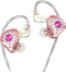 QKZ AK6 Spark HiFi Headphone, 11mm PET Composite Diaphragm Dynamic Earphone, 3.5mm in Ear Gift Earbuds, DJ Music Headset with Microphone (Pink wit...