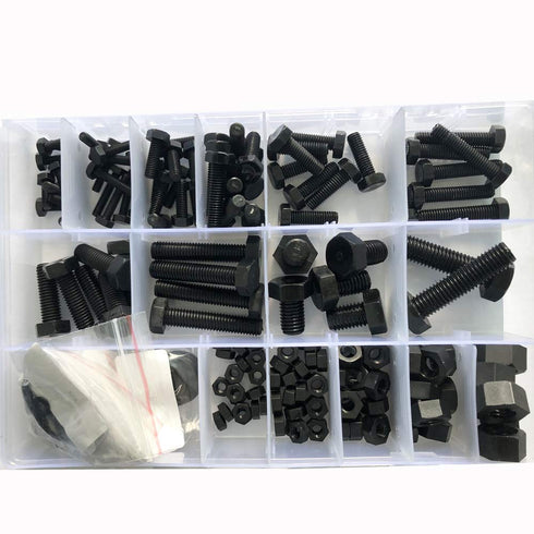 Black Nylon Hex Bolt Metric Thread Hexagon Screw Assortment Set Kit 226pcs M4 M5 M6 M8 M10...
