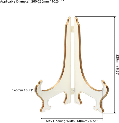 PATIKIL 9" Acrylic Decorative Plate Stand Holder, 2 Pack Table Use Foldable Picture Easel Frame Holder for Displaying Photos, Card, Canvases, Whit...