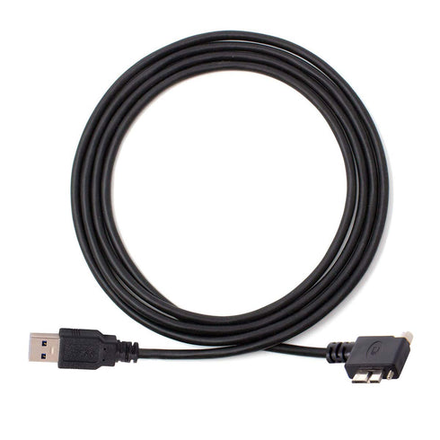 JSER 1.2m 90 Degree Left Angled Micro USB Screw Mount to USB3.0 Data Cable Compatible for Industrial Camera...