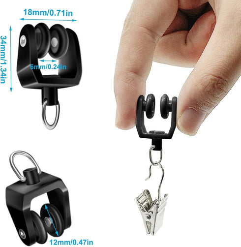 KOLAKO Curtain Track Accessories for Flexible Bendable Curved Curtain Track Ceiling Wall Mount Black Sliding Drop Curtain Track Hardware Set – Cur...