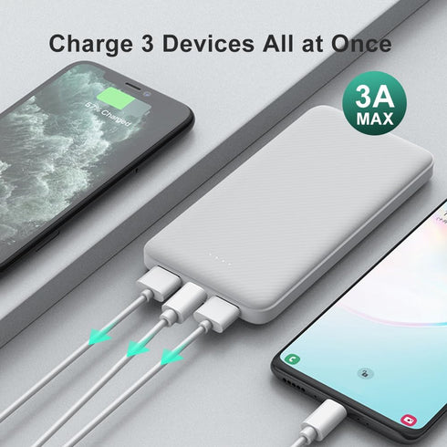 SLuB Portable Charger, 12000mAh Portable Power Bank, 3A USB C Fast Charging Battery Pack, Portable Phone Charger, Slim Portable Phone Battery Char...