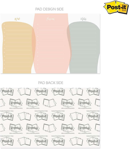 Modern Life, Work and Personal to Do Pad / 10" x 6" Sticky Note Fill in Task Tracker / 50 Sheets Per Pad/Unique Three Section Organizational Lists...