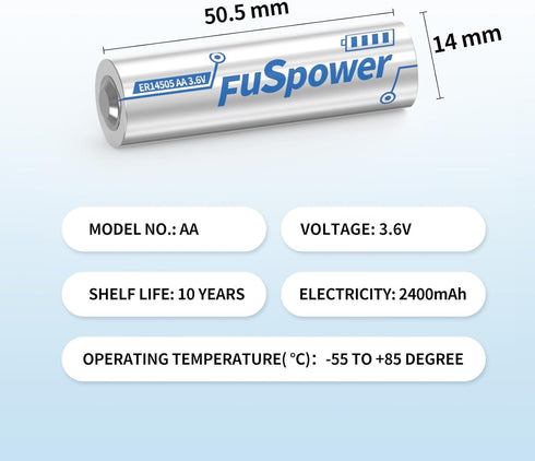ER14505 Battery 2400mAh 3.6V AA Lithium Battery Li-SOCL? Non-Rechargeable Battery (2 Count (Pack of 1))...