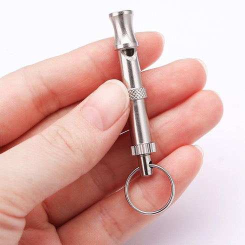 Silver Adjustable Ultrasonic Dog Whistle,Portable Whistle Pet Whistle Supersonic Whistle Dog Whistles for Pet Training?Training and Behavior Aids?...