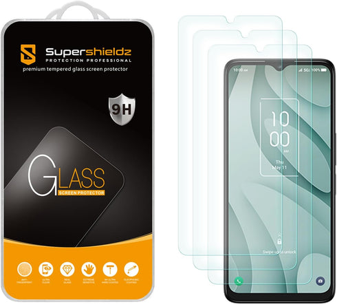 Supershieldz (3 Pack) Designed for TCL 40 X 5G / TCL 40 XE 5G Tempered Glass Screen Protector, Anti Scratch, Bubble Free...