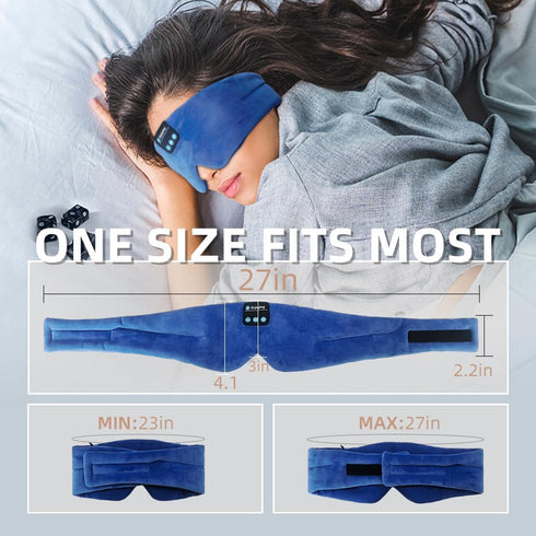 Sleep Headphones Bluetooth Eye Mask Soft Headband Headphones Blackout Sleep Mask Side Sleeper Wireless Sleep Headset Earbuds Speaker Microphone Tr...