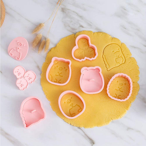 Cookie Cutter Set?6pcs Kids Cake Decoration 3D Mini Cartoon Animal Baking Tool Cookie Cutter Set...