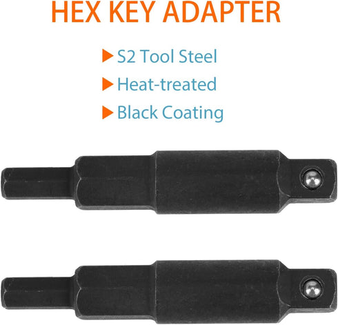 1/4 Inch Hexagon Socket Wrench Set, Black, Alloy Steel...
