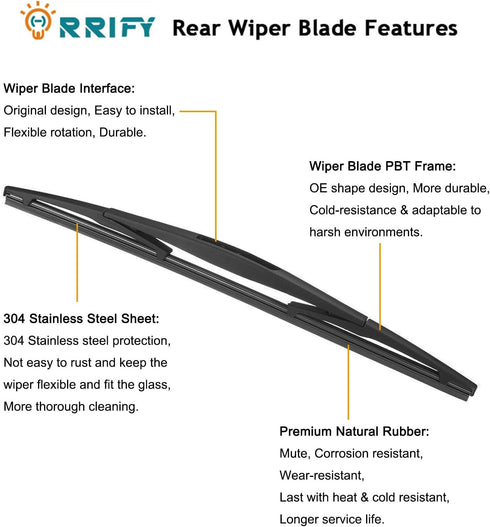 Rear Windshield Wiper Arm Blade 86532AG09C for Subaru Forester 2005-2017, for Subaru Impreza 2003-2019, for Subaru Legacy Outback Tribeca Back Win...