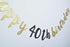 Happy 40th Birthday Banner for 40th Birthday Party Pre-Strung Decorations (Gold & Black Glitter)...